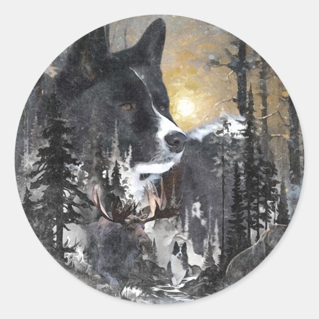 Karelian Bear Dog  Classic Round Sticker (Front)