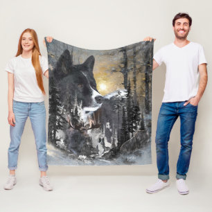 Karelian Bear Dog  Fleece Blanket