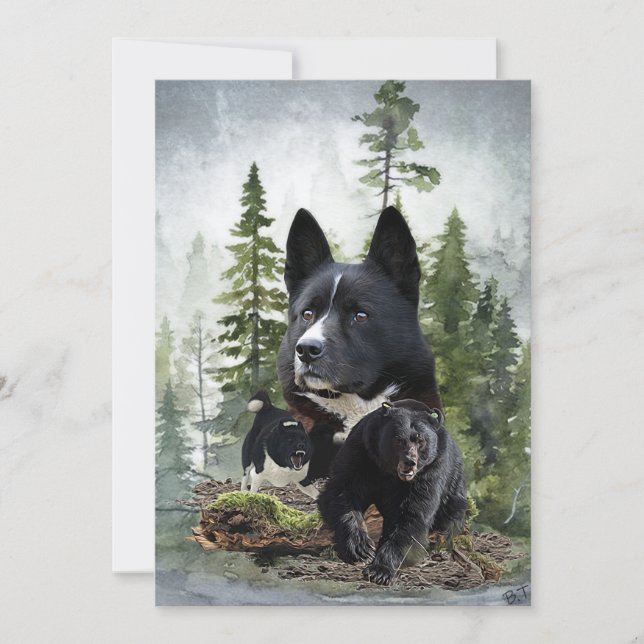 Karelian Bear Dog     Invitation (Front)