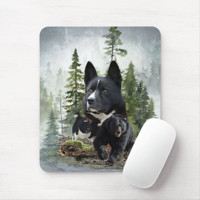 Karelian Bear Dog      Mouse Mat (With Mouse)