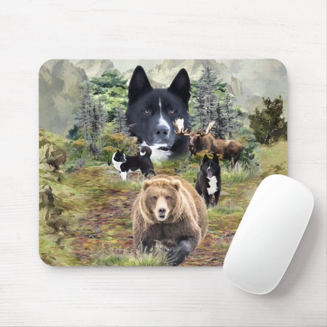 Karelian Bear Dog     Mouse Mat (With Mouse)