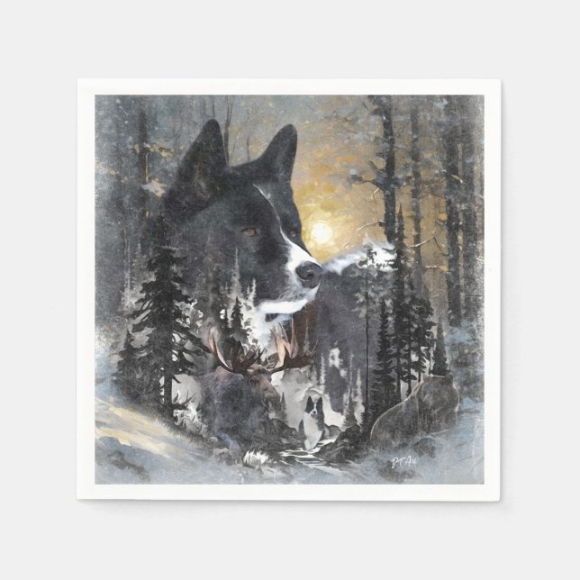 Karelian Bear Dog  Napkin (Front)