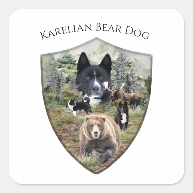 Karelian Bear Dog     Square Sticker (Front)