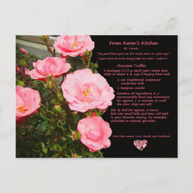 Karen's Chocolate Truffles Recipe Postcard (Front)