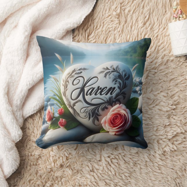 Karen's River Heart Cushion (Blanket)