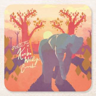 Kariba Wildlife Corridor Square Paper Coaster