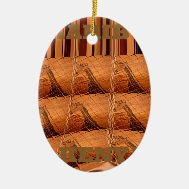 Karibu Giraffe Hakuna Matata Chic Modern  art  Col Ceramic Tree Decoration (Front)