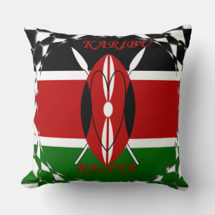 Karibu Kenya Hakuna Matata Flag Colours Cushion