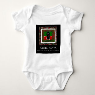 Karibu Kenya: Vibrant National Flag Colours Hakuna Baby Bodysuit