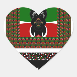 Karibu Kenya: Vibrant National Flag Colours Hakuna Heart Sticker