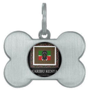 Karibu Kenya: Vibrant National Flag Colours Hakuna Pet ID Tag