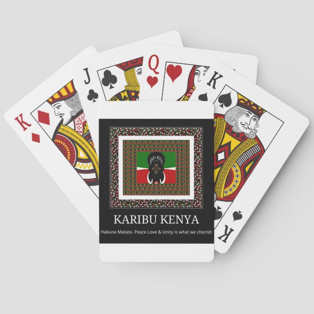 Karibu Kenya: Vibrant National Flag Colours Hakuna Playing Cards (Back)
