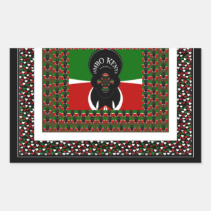 Karibu Kenya: Vibrant National Flag Colours Hakuna Rectangular Sticker