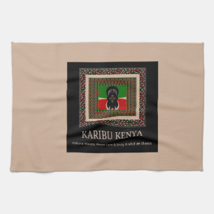 Karibu Kenya: Vibrant National Flag Colours Hakuna Tea Towel