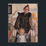 Karin and Kersti c1890 Postcard<br><div class="desc">Vintage mother with her daughter.  Mother and daughter in turn-of-century clothing.  Fine art by Swedish artist Carl Larsson.</div>