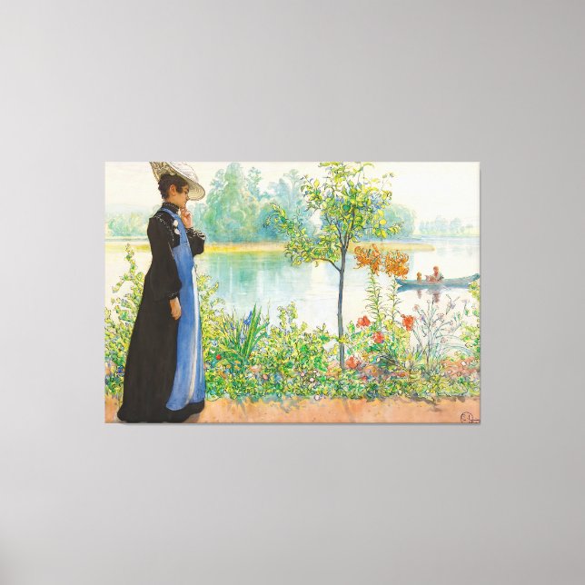 Karin at the Shore by Carl Larsson (1908) Canvas Print (Front)