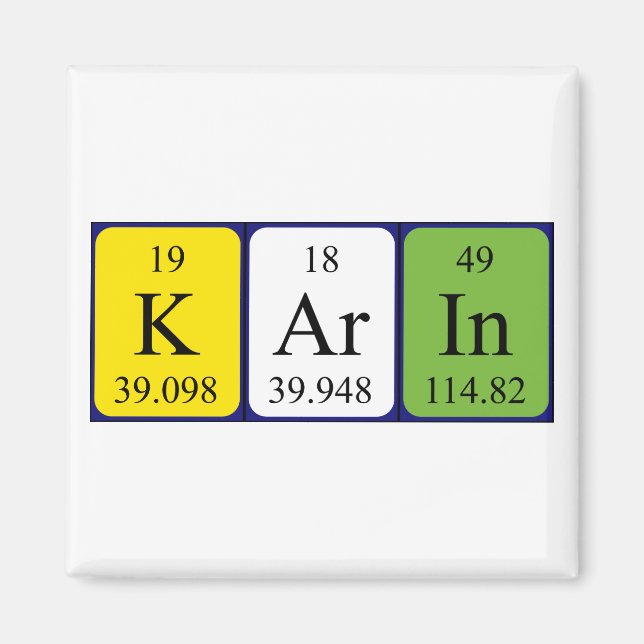 Karin periodic table name name magnet (Front)