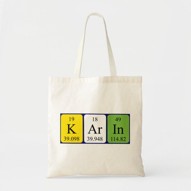 Karin periodic table name tote bag (Front)