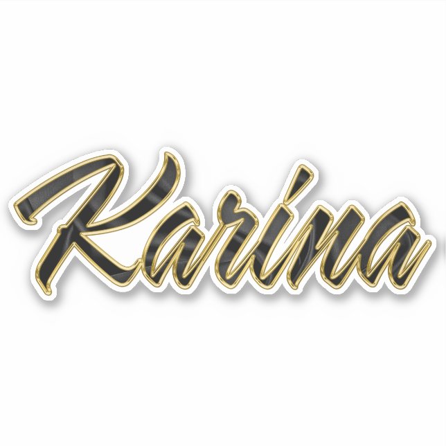 Karina Black Gold Lettering Decal Sticker (Front)