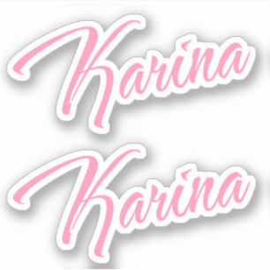 Karina Decorative Name in Pink x2 Sticker