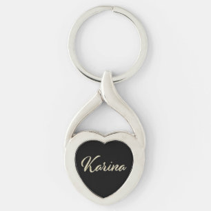 Karina white Handwriting key Ring