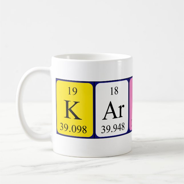 Karinna periodic table name mug (Left)