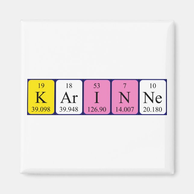 Karinne periodic table name magnet (Front)