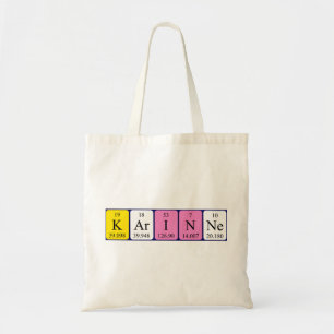 Karinne periodic table name tote bag