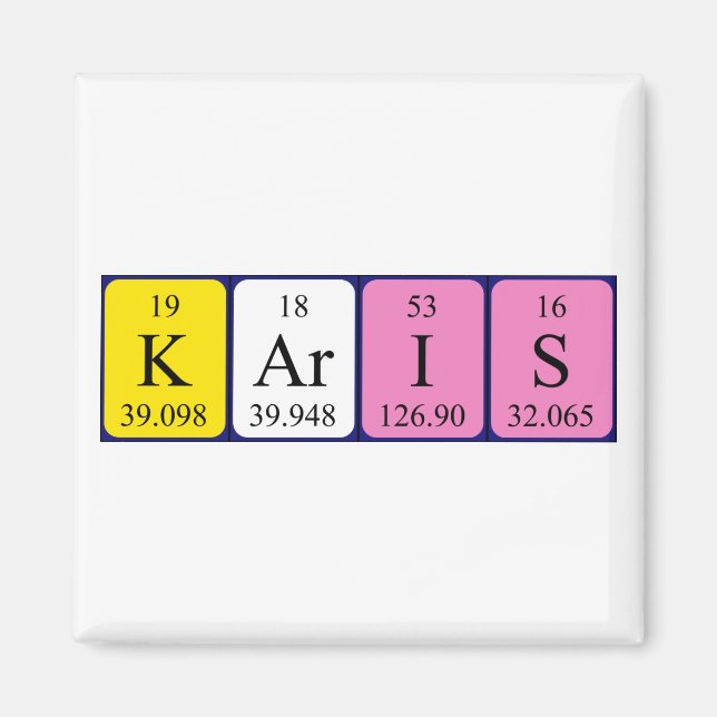 Karis periodic table name magnet (Front)