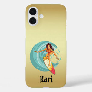 Kari's Surfer Girl Golden Phone Case