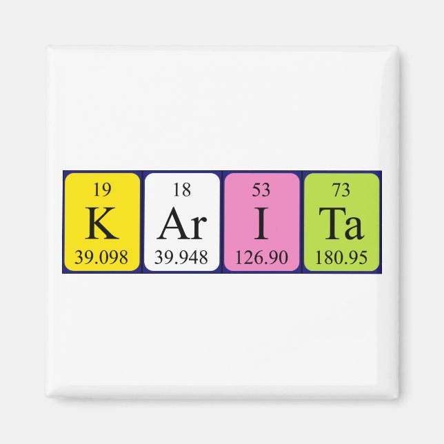 Karita periodic table name magnet (Front)