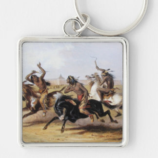 Karl Bodmer - Horse Racing of the Sioux Key Ring