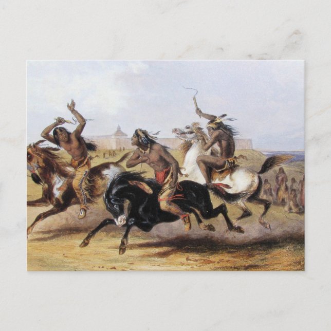 Karl Bodmer - Horse Racing of the Sioux Postcard (Front)