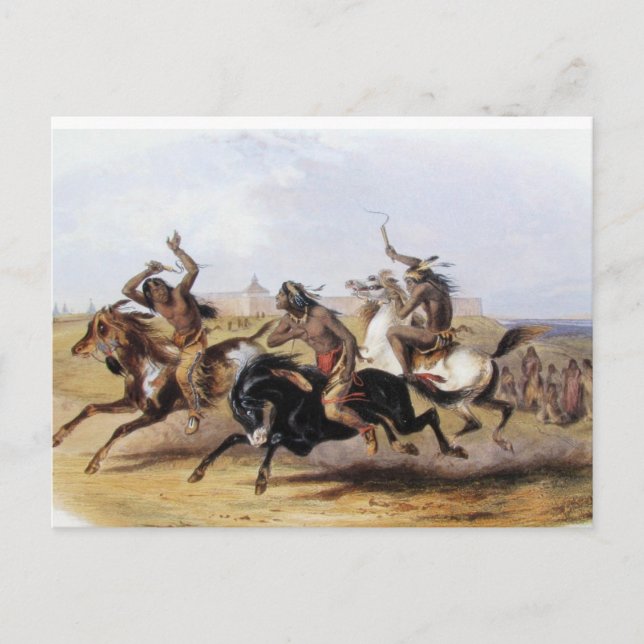 Karl Bodmer - Horse Racing of the Sioux Postcard (Front)