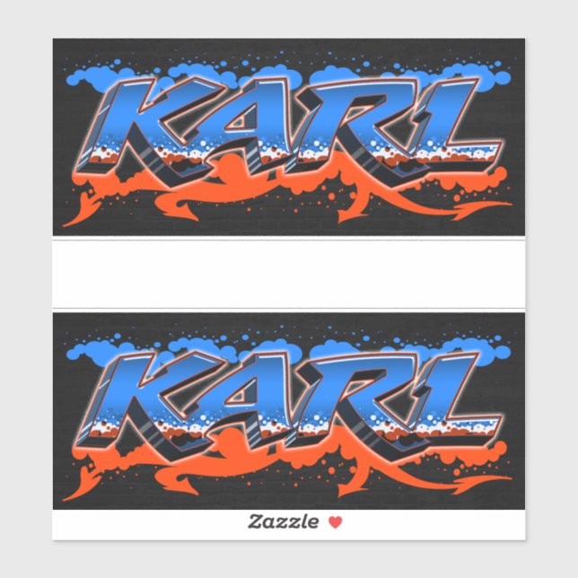 Karl First Name Graffiti Sticker (Sheet)