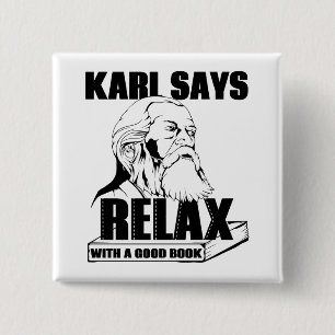 Karl Marx 15 Cm Square Badge