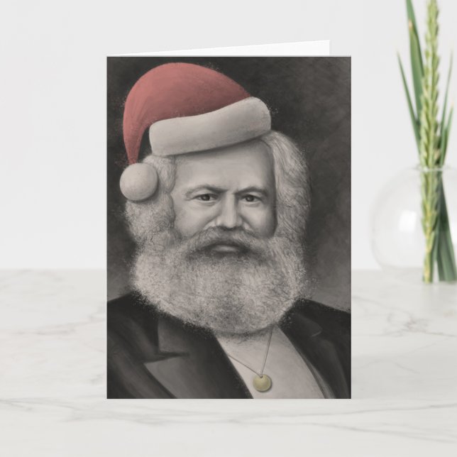 Karl Marx as Santa 1 Holiday Card (Front)