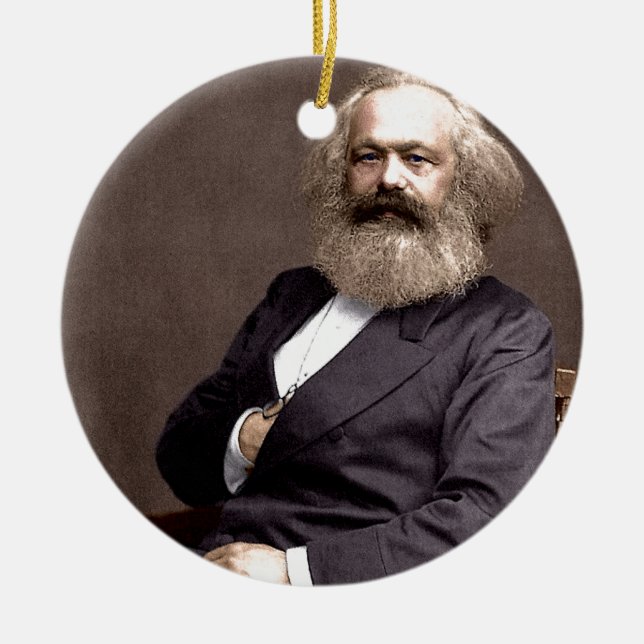 Karl Marx Ceramic Tree Decoration (Front)