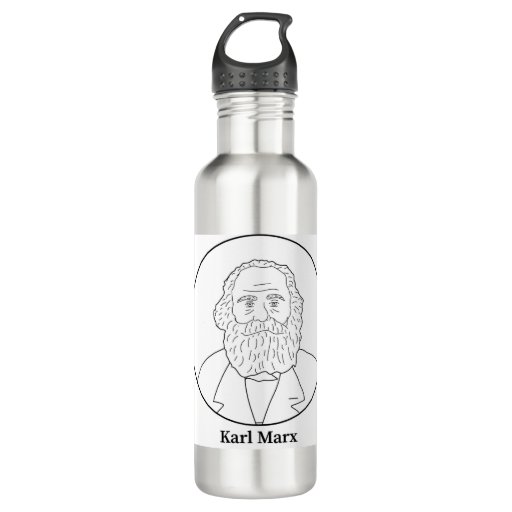 Image of Karl Marx Line Portrait 710 Ml Water Bottle
