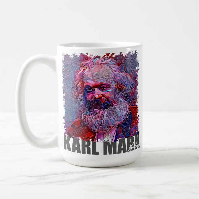 KARL MARX - NFT portrait by Marco Aureggi Coffee Mug (Left)