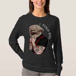Karl Marx Pop Art Portrait Revolution Tatoo Vintag T-Shirt