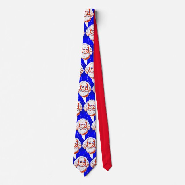 Karl Marx Portrait - Graphic Illustration Tie (Front)