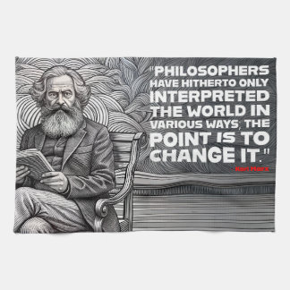 Karl Marx Quote Design - Be the change ! Tea Towel
