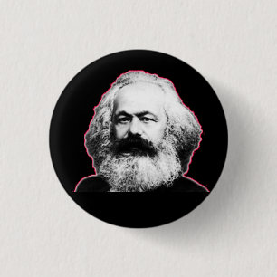 Karl Marx red outline/black 3 Cm Round Badge