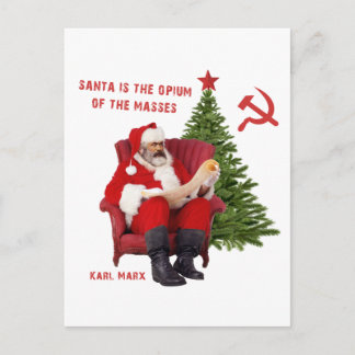 Karl Marx Santa Holiday Postcard