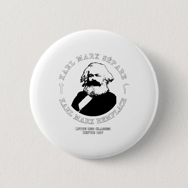 KARL MARX SEPARATE, KARL MARX REPLACE 6 CM ROUND BADGE (Front)