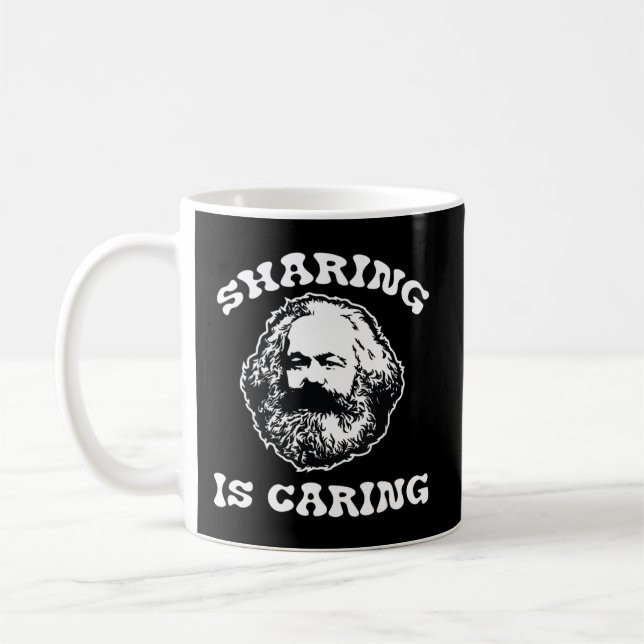 Karl Marx Sharing Is Caring Political Socialist.pn Coffee Mug (Left)