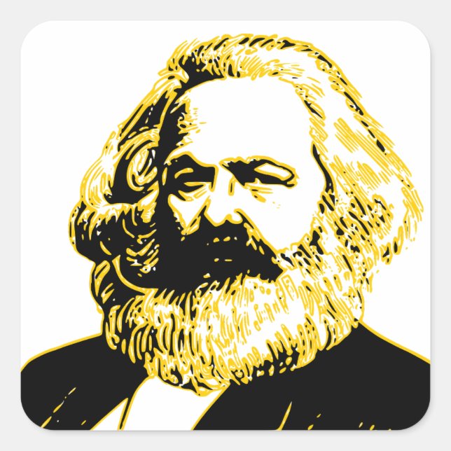 Karl Marx Square Sticker (Front)