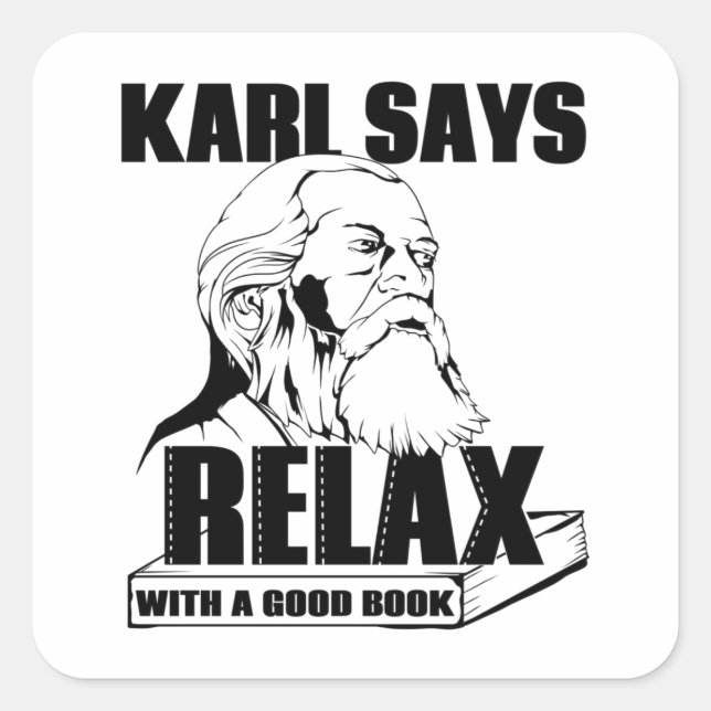 Karl Marx Square Sticker (Front)