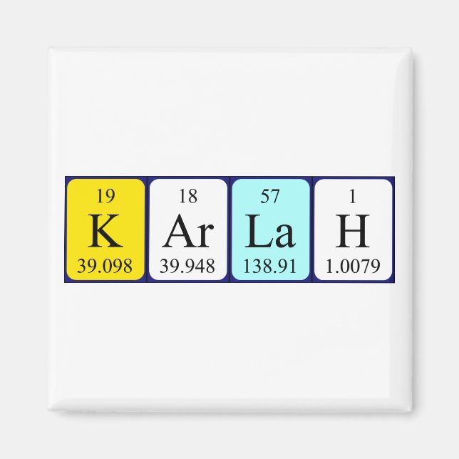 Karlah periodic table name magnet (Front)